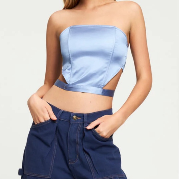 LIONESS Soho Tubetop in Stone Wash - Picture 2 of 3